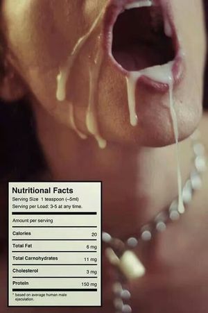 Nutritional facts of cum, swallow more often, it's healty!