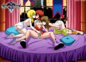 Namine,Kairi and Olette having fun