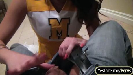 Sexy cheerleader Holly Michaels pounded