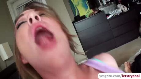 Lovely Anna Belle screams so loud as her ass gets screwed for the first time and she receives cumshot