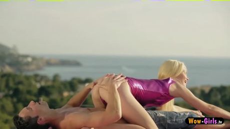 Sweet and lovely teen Izzy Delphine wears her favourite lingerie and have sexy time with her boyfriend