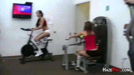 Mean Sorority Bitches Make Freshmen Pledges Workout