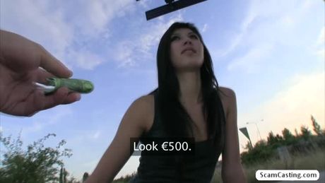 Pretty teen Mona receives an offer to be model. The fake agent takes a picture of her half naked. The agent offers her cash for a blowjob.