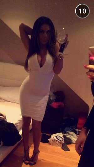 tight white dress and big fake tits
