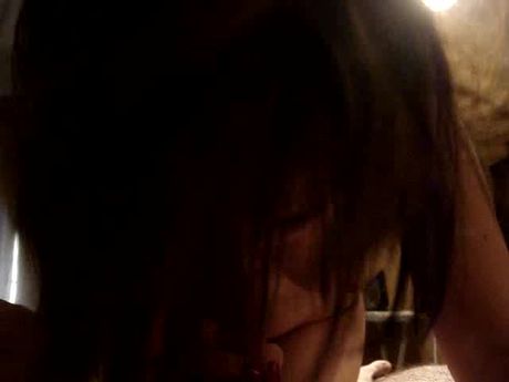 Shy girlfriend is making dude happy