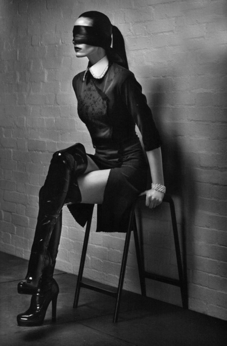 Blindfolded, but not tied up. HOT.