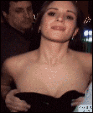 Incredible brunette flashes tits