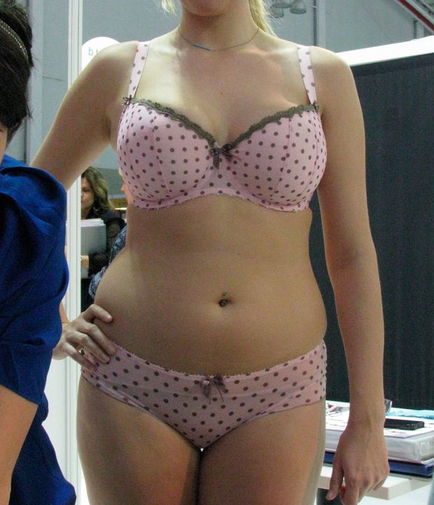 Soft sexy underwear model backstage at the shoot