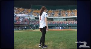 sexy asian girl pitching