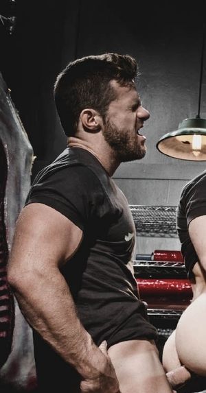 Landon Conrad screaming in ecstasy while he fuck's a lucky guy's ass