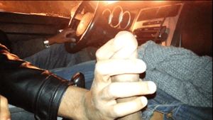 Man is masturbated by other guy in while driving