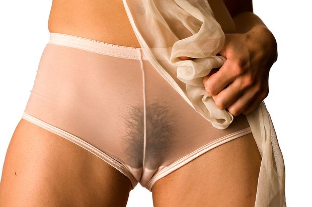 Hairy see through camel toe