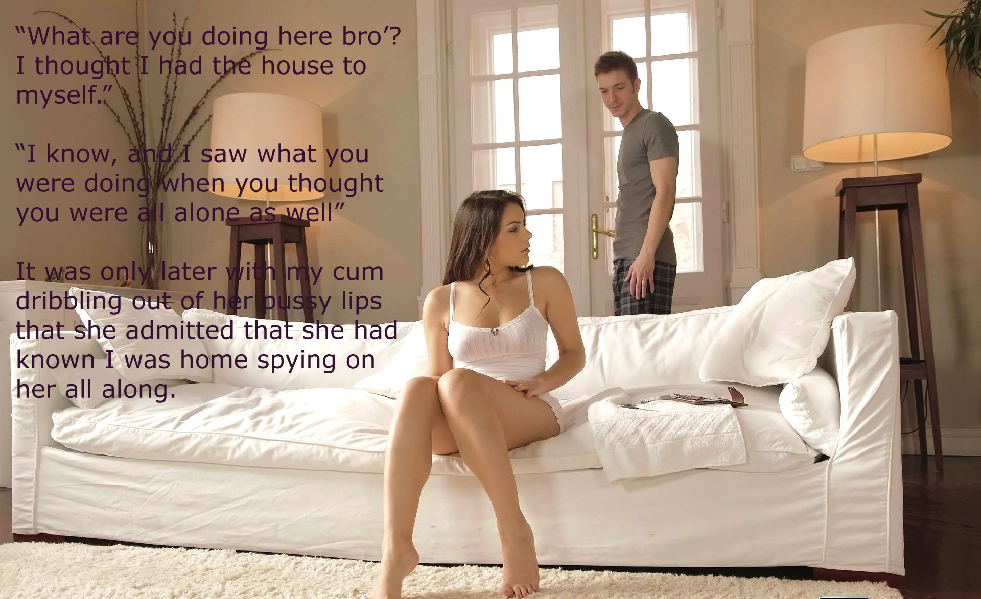 Surprised on the sofa