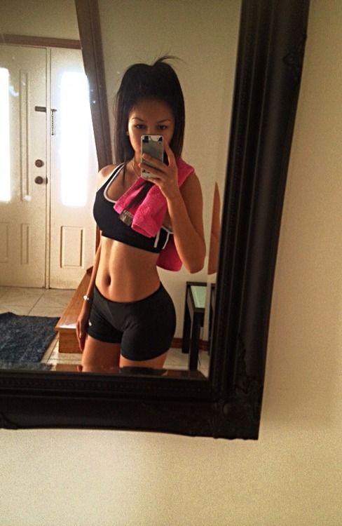 sexy asian gym selfie