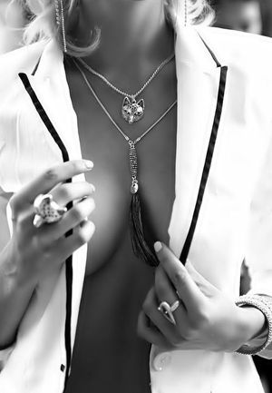 nothing under her business suit