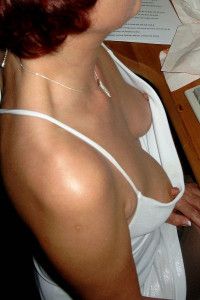 Downblouse hard nipples secretary