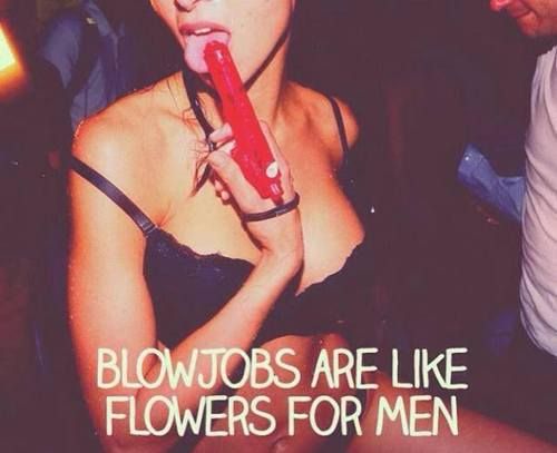 Blowjobs are like flowers for men.