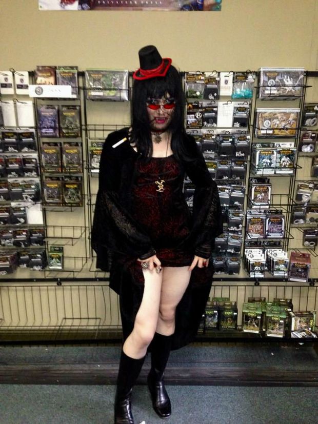 The back view of my Tremere cosplay from Vampire the Masquerade...