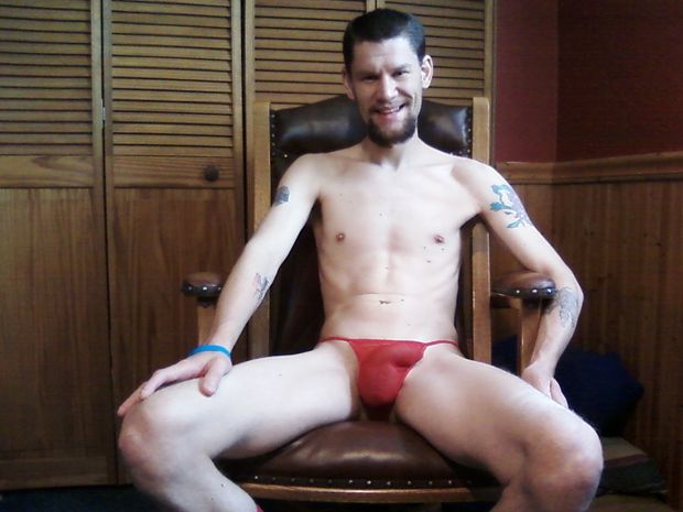 Chillin in my red see thru thong undies