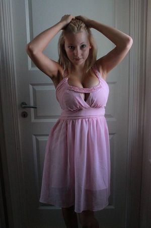 Fantastic tits on this little blonde whore