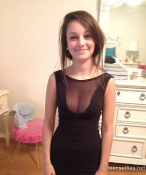 sexy cute girl in black dress