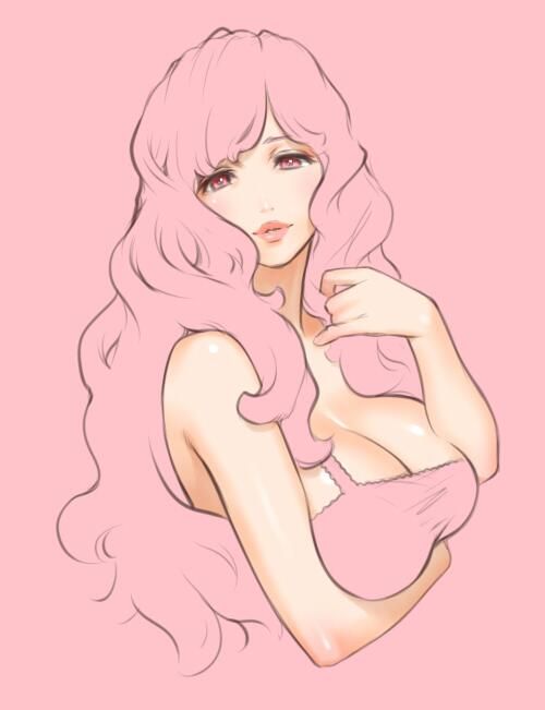 pink hair and big tits