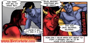 The fully erect demon dick is quite a mouthful