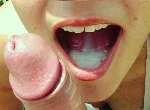 Love seeing a nice hot fresh load sitting a girls mouth waiting to be swallowed or spit onto her tits or my dick