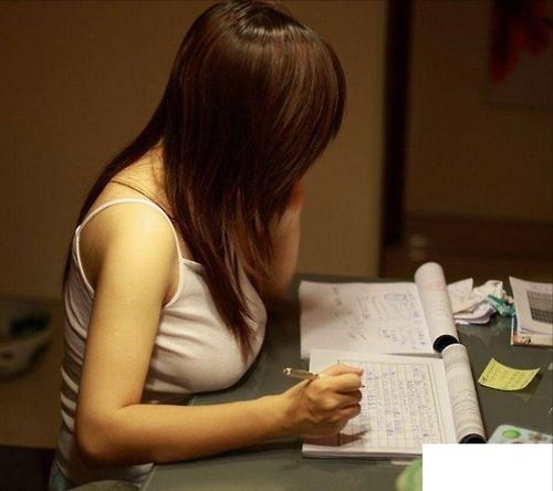 big brunette asian breasts studying