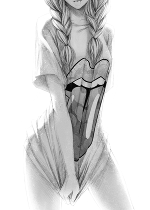 cute blonde in see through t-shirt