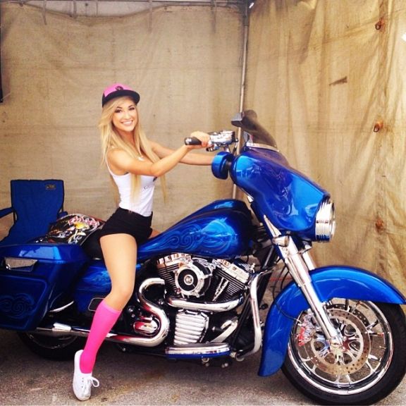 Anna Faith riding a bike
