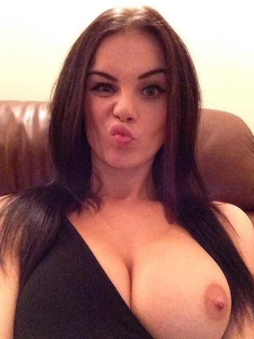 Cute brunette with lovely big boobs