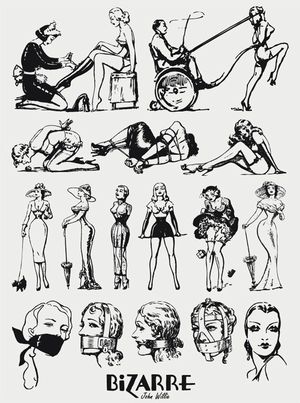 vintagegal:Illustrations by John Willie for Bizarre Magazine c. 1950’s