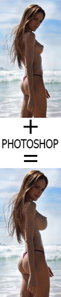 I don't really get this one... The original looks a lot better; her tit just looks wierd in the doctored photo...