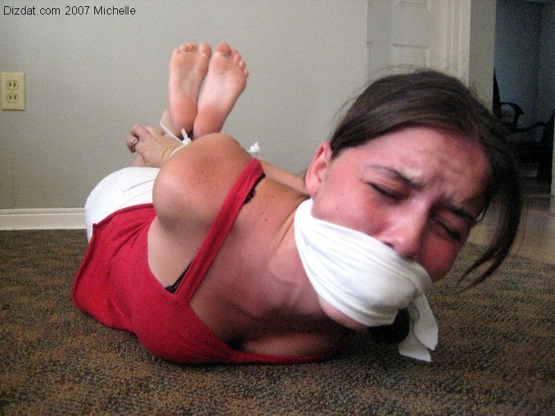 floor, hogtied