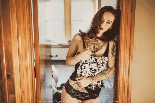 Sexy gif with tattooed babe