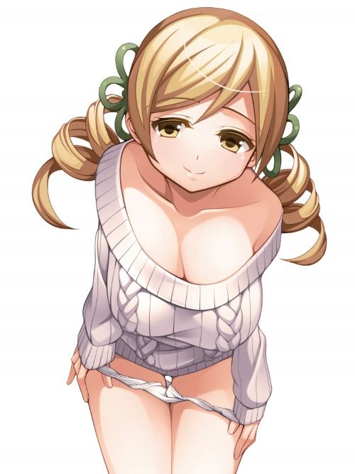 huge blonde tits in sweater removing panties