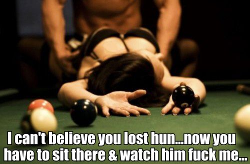 Hot pool table wager cuckold...lose on purpose?