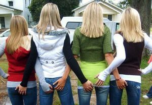 Facebook friends giving each other a hand