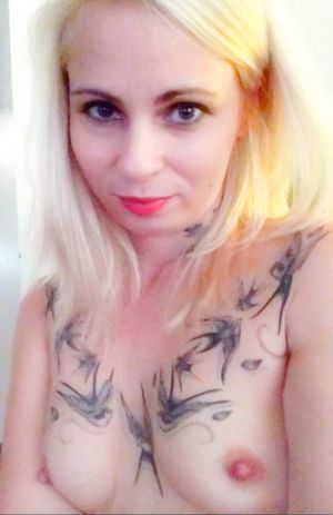 Slut Kitten Tatted Blonde Girl With Small Breasts