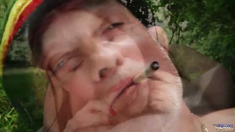 Busty young girl fucking a lucky old man and sucking his old cock passionately.