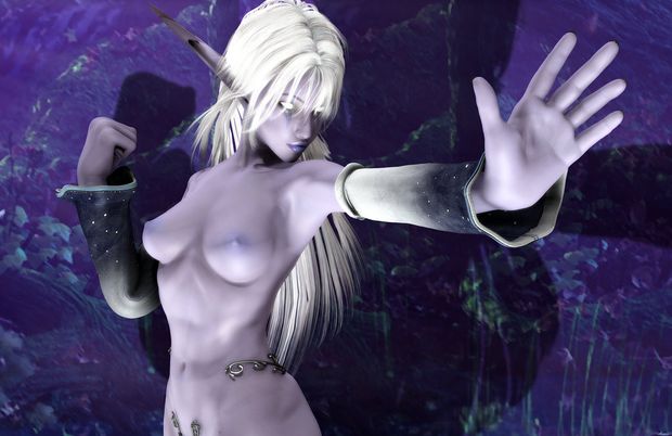 3D Nude Night Elf Priest