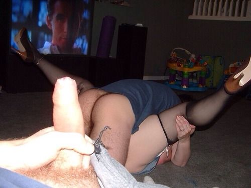 cuckplay:
As ‘Real’ as it gets… Wife spread, taking strange cock most probably bare back…. TV on, toys in the background, cuckold rock hard stroking his cock to one of the most erotic views a husband can witness.
Only a cuckold