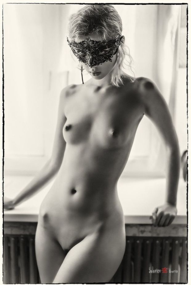 Petite masked blonde