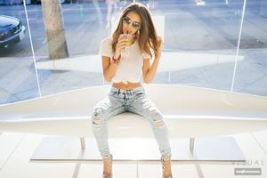 Ashley Sky in jeans