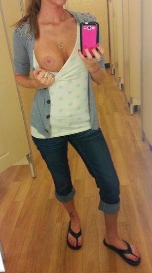 Being brave and using the public mirror!