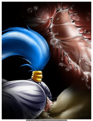 anthro anus ass big_ass big_breasts breasts bunny chair clothes coat female fur furry internal licking male nipples paizuri panties penis pussy vagina vaginal_penetration wet zebra