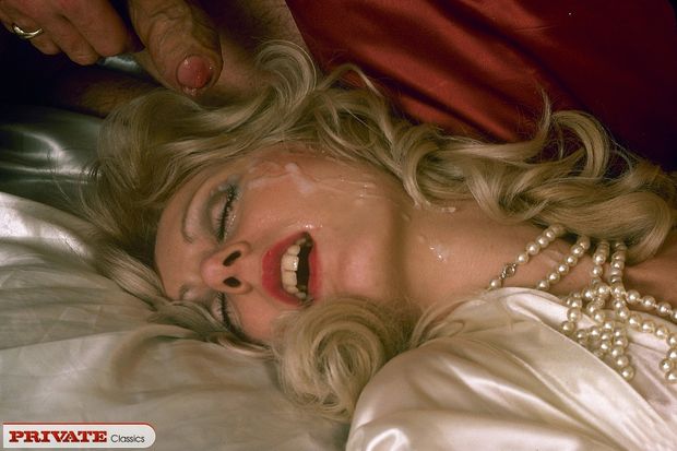 retro milf takes cum on pretty face