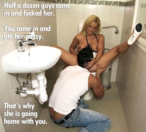 cuckoldcaps:

Cuckold Creampie - Half a dozen guys came in and fucked her, you ate her pussy.