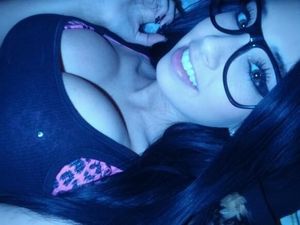 huge brunette teen tits in tight top and glasses